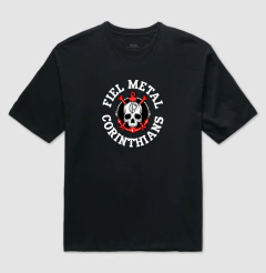 Camiseta Caveira Fiel Metal Oversized – Corinthians Rock
