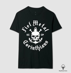Camiseta Algodão Peruano Fiel Metal - Corinthians Rock - FIELMETAL