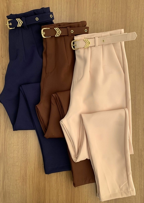 CALÇA ALFAIATARIA SLIM COM CINTO