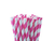 Canudo De Papel Listrado Cor Rosa Pink Pacote 12 Unidades