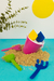 Mini Balde de Praia Com Redinha + 2 Pás + 1 Peneira Cor Rosa - comprar online