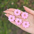 Pingente acrílico - Formato Flor - Cor: Rosa Bebê - Pacote com 05 unidades - comprar online