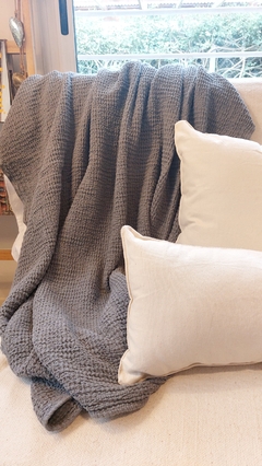 Manta waffle | Gris oscuro - comprar online
