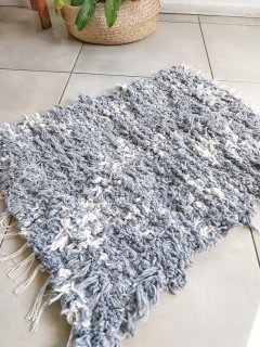 Alfombra lana 50x60 | Gris con crudo - comprar online