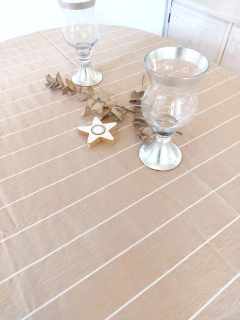 2,5m Mantel tostado rayas blancas