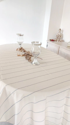 2,5m Mantel arena rayas gris - We are Home