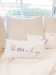 Almohadón completo | Un día a la vez | Blanco | 50x25cm - comprar online