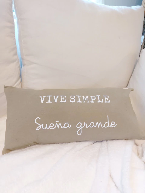 Almohadón completo | Vive simple | Visón | 50x25cm - comprar online