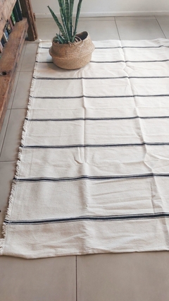 Alfombra Petit (70x150) | Rayas combinadas negras - tienda online
