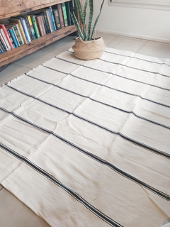 Alfombra 2x1.5 | Rayas combinadas negras - comprar online