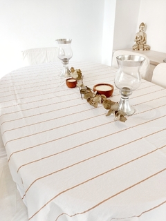 2m Mantel rayas canela