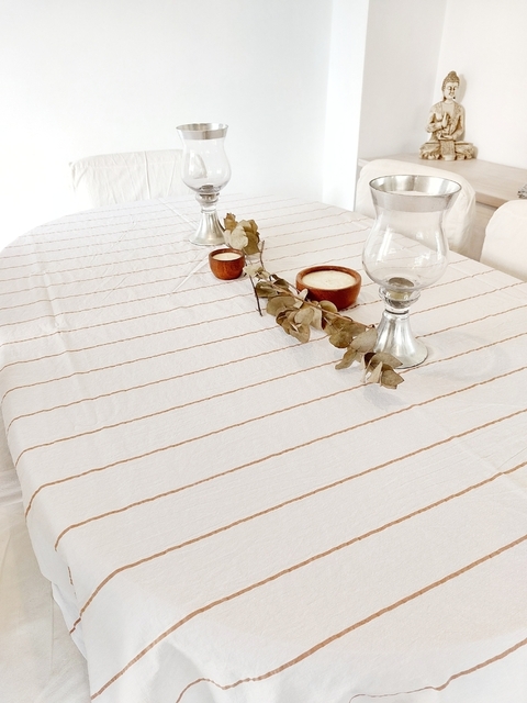 2m Mantel rayas canela