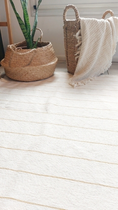 Alfombra Chica (100x150) | Rayas finas mostaza - tienda online
