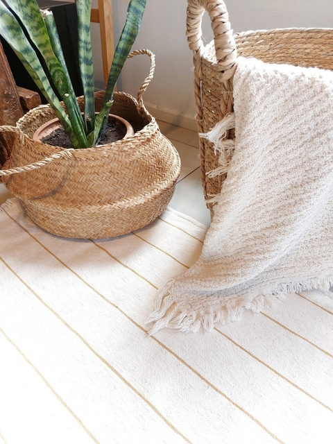Alfombra Petit (70x150) | Rayas finas mostaza
