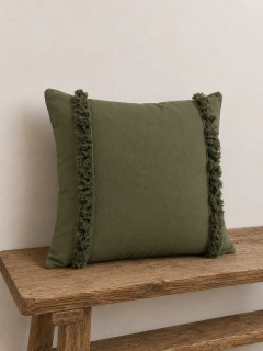 Verde militar con flecos | 50x50cm