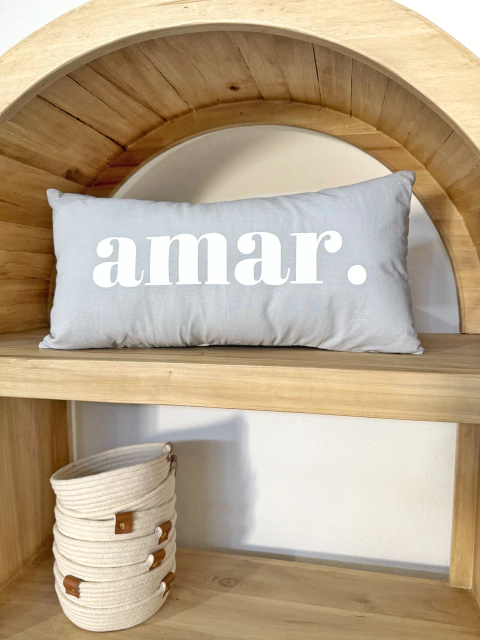 Almohadón completo | amar. | Gris | 50x25cm - comprar online