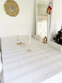 2,5m Mantel cuatro rayas tostadas - We are Home