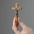 Crucifixo com MSB / parede (ouro-velho) 9cm - R1598