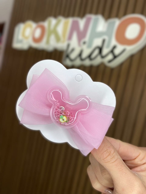 LAÇO TULE ROSA BEBÊ MICKEY 1526'