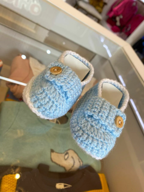 SAPATO TRICOT AZUL BEBÊ 320425 DOCE ANJO'