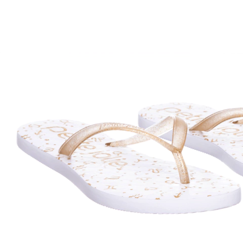 CHINELO BRANCO COM GLITTER PETITE JOLIE PJ6037'