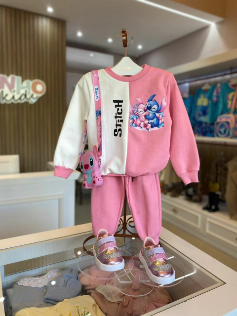 CONJUNTO ANGEL E STITCH MOLETOM