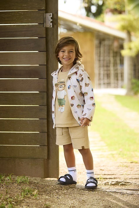 JAQUETA CORTA VENTO ESTAMPA TEDDY INFANTIL DAME