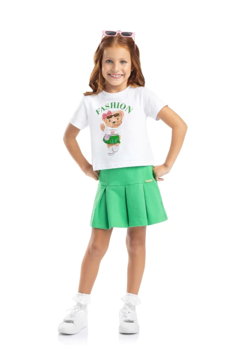 CONJUNTO FASHION CAMISETA E SHORTS VERDE