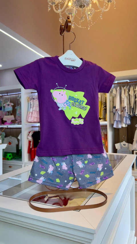 CONJUNTO CAMISETA E BERMUDA INFANTIL PEPPA PIG 1739