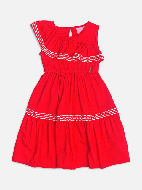 VESTIDO VERMELHO COM BABADO MOMI'