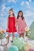 VESTIDO RODADO EM TRICOLINE VERMELHO COM BABADOS na internet