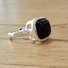 Anillo Mini Cuadrado Obsidiana