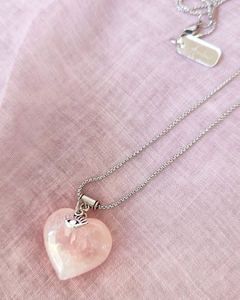 Collar corazón Cuarzo rosa - comprar online