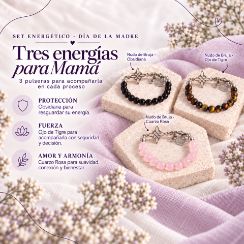 Set Tres Energías Pulseras Nudo de Bruja – Día de la Madre