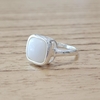 Anillo Mini Cuadrado Cuarzo Blanco