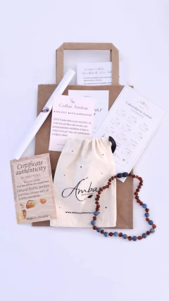 COLLAR ÁMBAR Y LAPISLÁZULI BEBÉ 32 CM - Ámbar accesorios