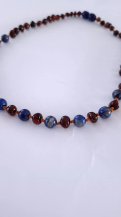 COLLAR ÁMBAR Y LAPISLÁZULI BEBÉ 32 CM en internet