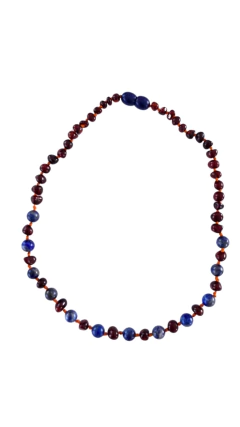 COLLAR ÁMBAR Y LAPISLÁZULI BEBÉ 32 CM - comprar online