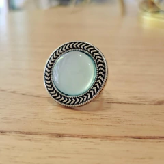 Anillo Ágata Cielo circular regulable