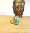 Anillo Luna Fuchsita y Pirita
