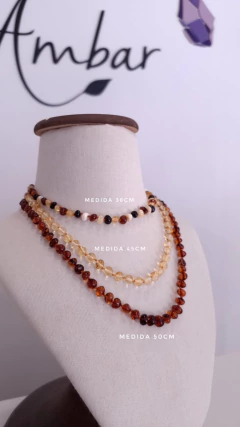 COLLAR ADULTO/NIÑO ÁMBAR BÁLTICO(38 CM) COGNAC - comprar online