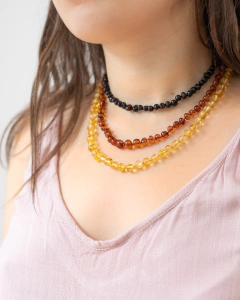 COLLAR ADULTO ÁMBAR BÁLTICO (45 CM) COGNAC - tienda online