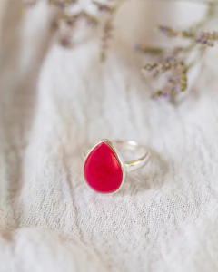 ANILLO GOTA REGULABLE CON ÁGATA Y CUARZO VERDE - comprar online