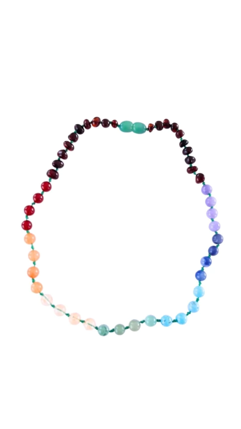 COLLAR ÁMBAR CHAKRAS 38 CM - comprar online