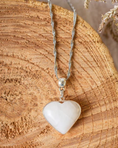 -SALE- COLLAR CORAZÓN CON ÁGATA/CUARZO BLANCO/CUARZO TURMALINADO