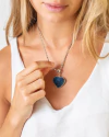 COLLAR CORAZÓN CON ÁGATA/CUARZO BLANCO/CUARZO TURMALINADO - comprar online