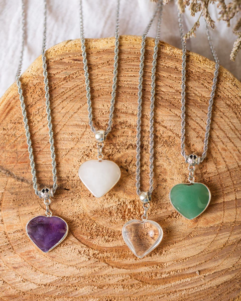 -SALE- COLLAR LATIR CON CUARZO BLANCO/CRISTAL/VERDE Y AMATISTA - comprar online