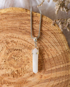 Imagen de -SALE- COLLAR PÉNDULO CON FELDESPATO/ CUARZO BLANCO