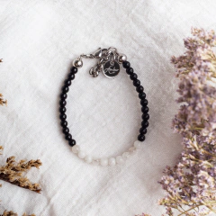 PULSERA ECLIPSE CON OBSIDIANA Y PIEDRA DE LA LUNA