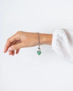 PULSERA CORAZÓN CON AMATISTA, SODALITA, CUARZO VERDE, OJO DE TIGRE, CUARZO ROSA. - tienda online